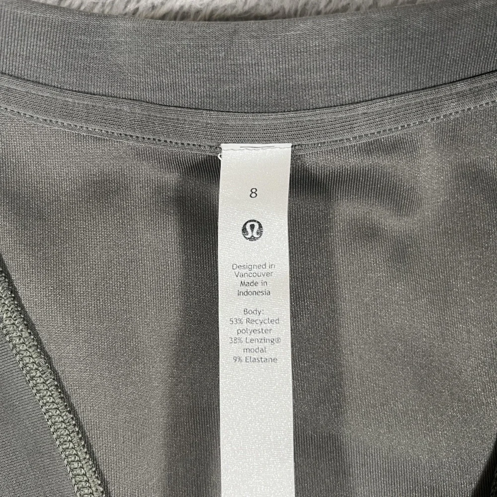 Lululemon Ease of It All Dress Womens EU 8 Gray Sage V-Neck Maxi Casual